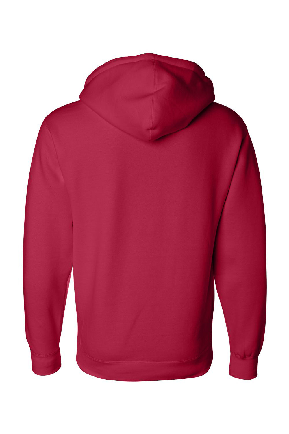 Independent Trading Co. IND4000 Mens Hooded Sweatshirt Hoodie Red Flat Back