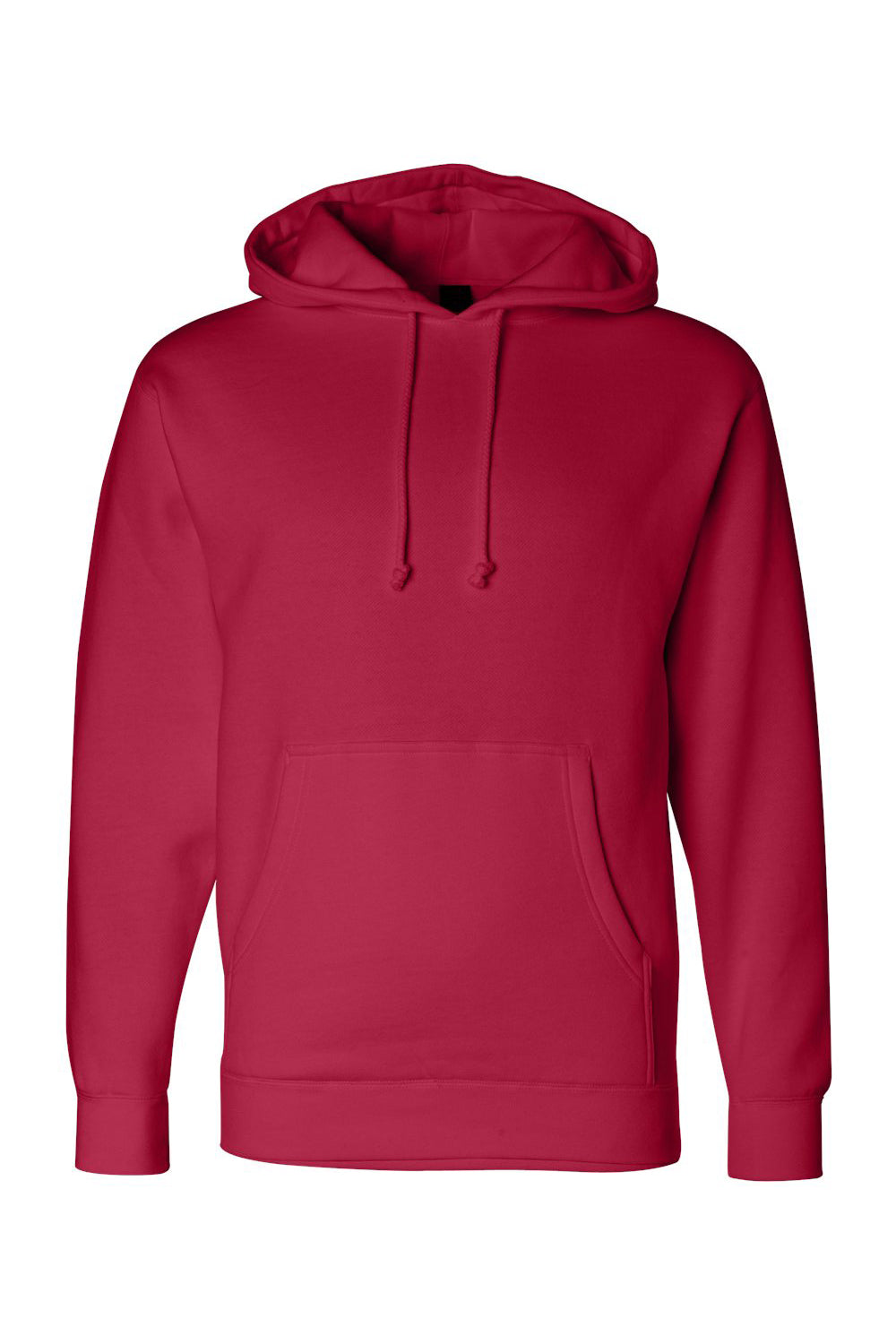 Independent Trading Co. IND4000 Mens Hooded Sweatshirt Hoodie Red Flat Front