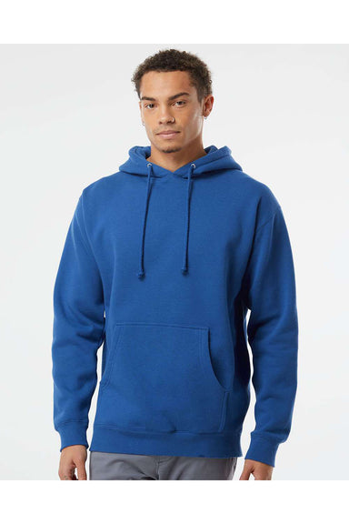 Independent Trading Co. IND4000 Mens Hooded Sweatshirt Hoodie Royal Blue Model Front