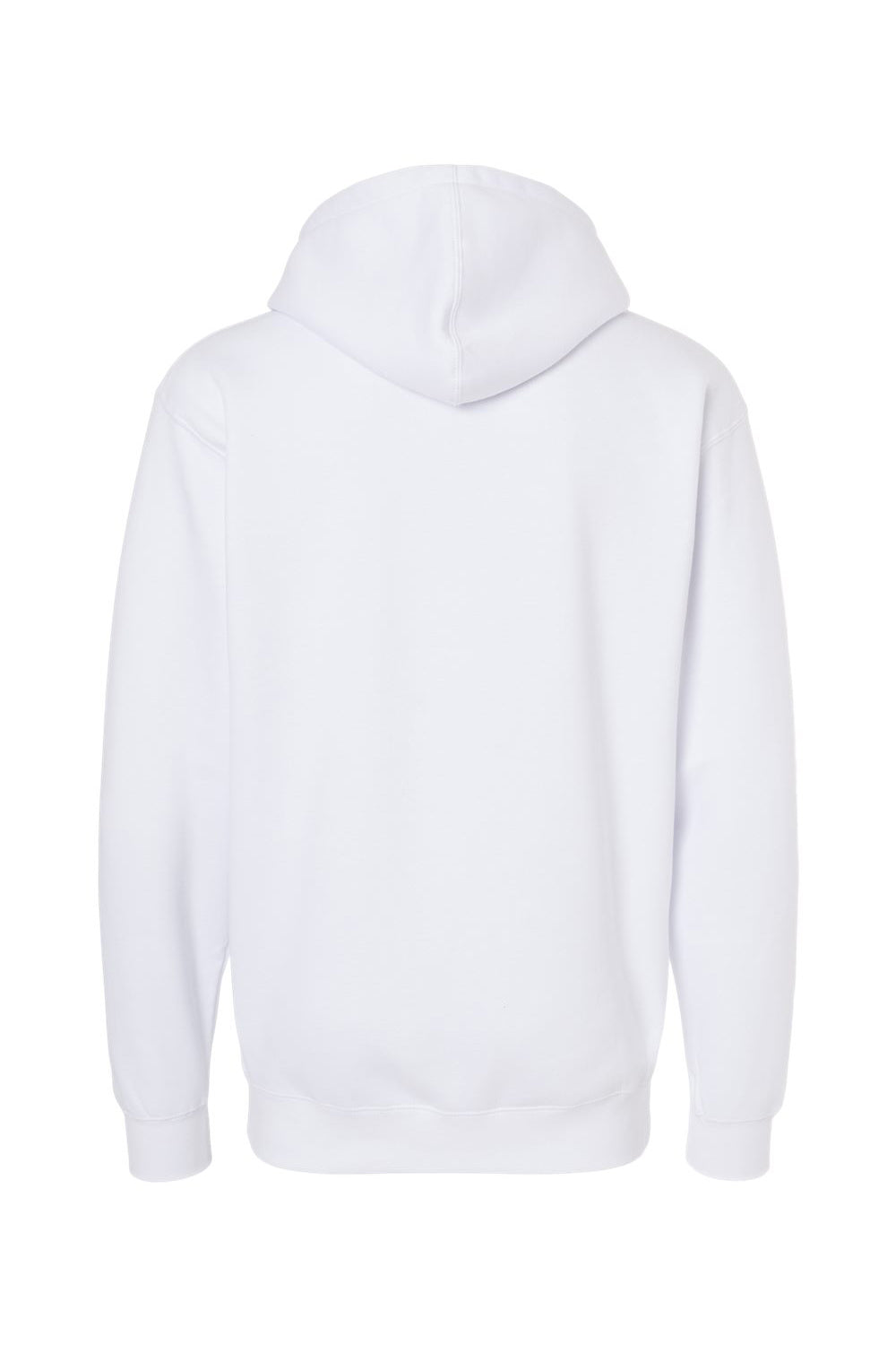 Independent Trading Company IND4000 Mens Hooded Sweatshirt Hoodie w/ Pouch Pocket White Flat Back