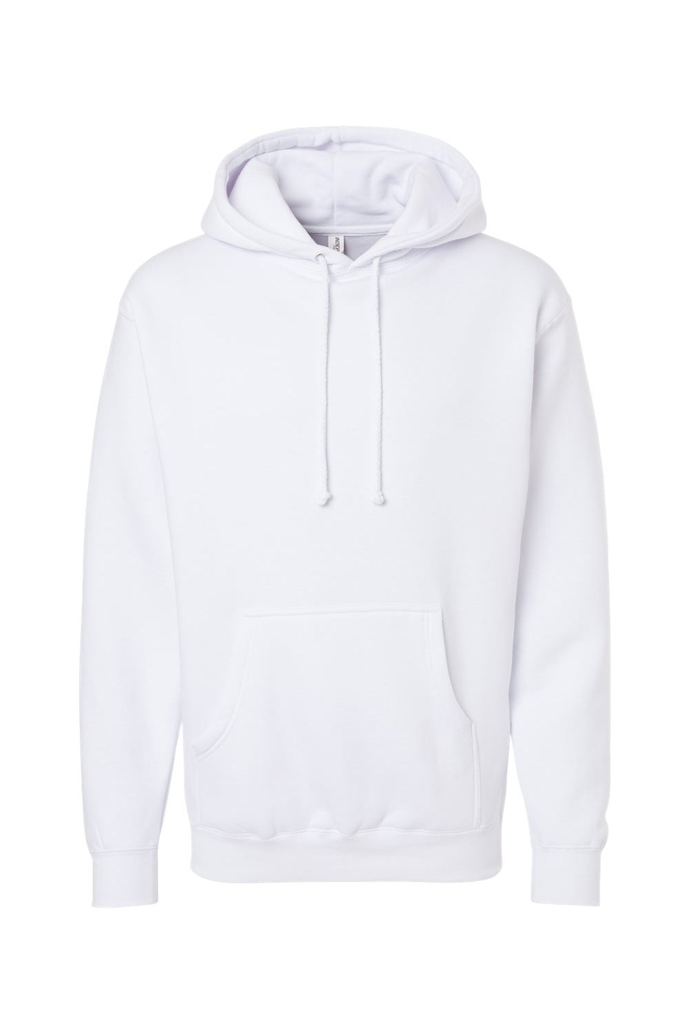 Independent Trading Company IND4000 Mens Hooded Sweatshirt Hoodie w/ Pouch Pocket White Flat Front