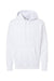 Independent Trading Company IND4000 Mens Hooded Sweatshirt Hoodie w/ Pouch Pocket White Flat Front