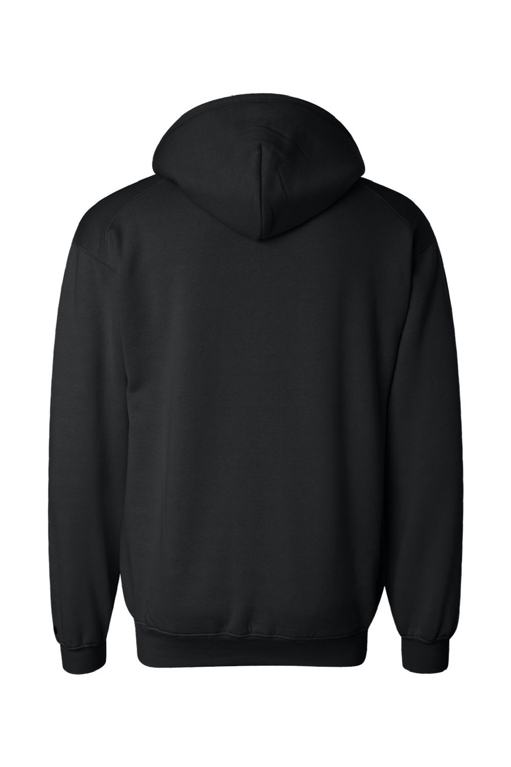 Badger 1254 Mens Hooded Sweatshirt Hoodie w/ Pouch Pocket Black Flat Back