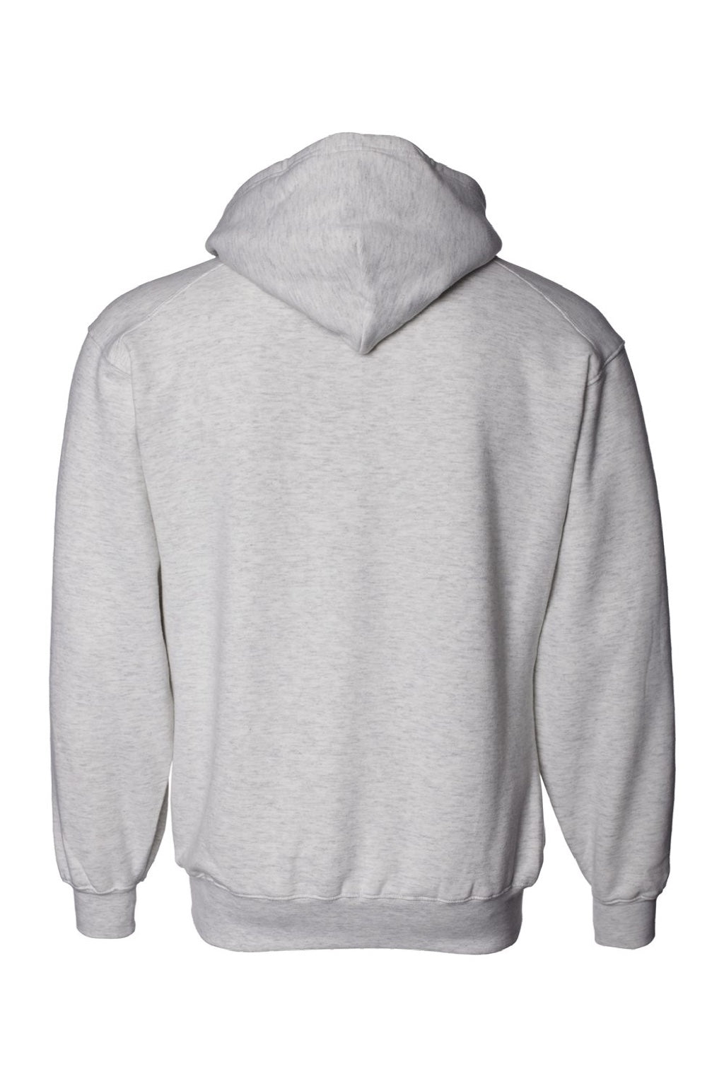 Badger 1254 Mens Hooded Sweatshirt Hoodie w/ Pouch Pocket Oxford Grey Flat Back