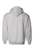 Badger 1254 Mens Hooded Sweatshirt Hoodie w/ Pouch Pocket Oxford Grey Flat Back