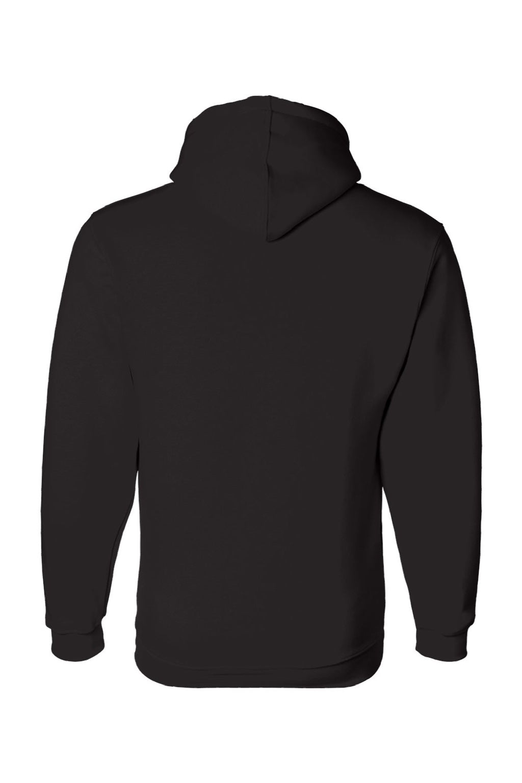 Bayside BA960 Mens USA Made Hooded Sweatshirt Hoodie w/ Pouch Pocket Black Flat Back