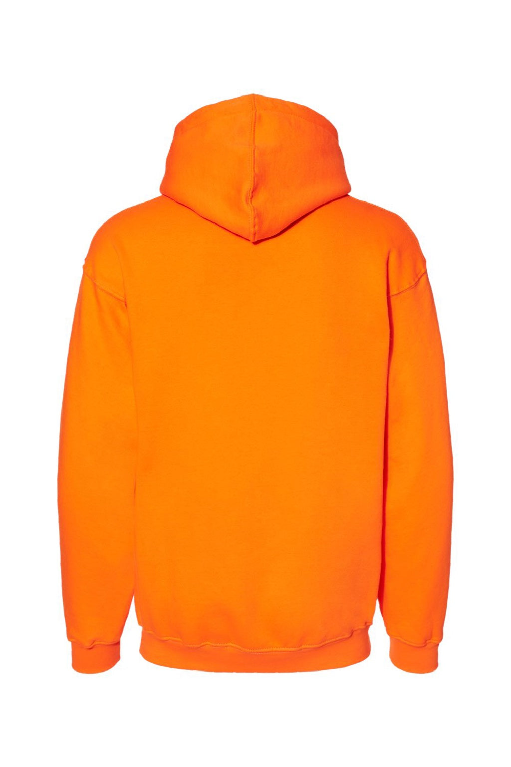 Bayside BA960 Mens USA Made Hooded Sweatshirt Hoodie w/ Pouch Pocket Bright Orange Flat Back