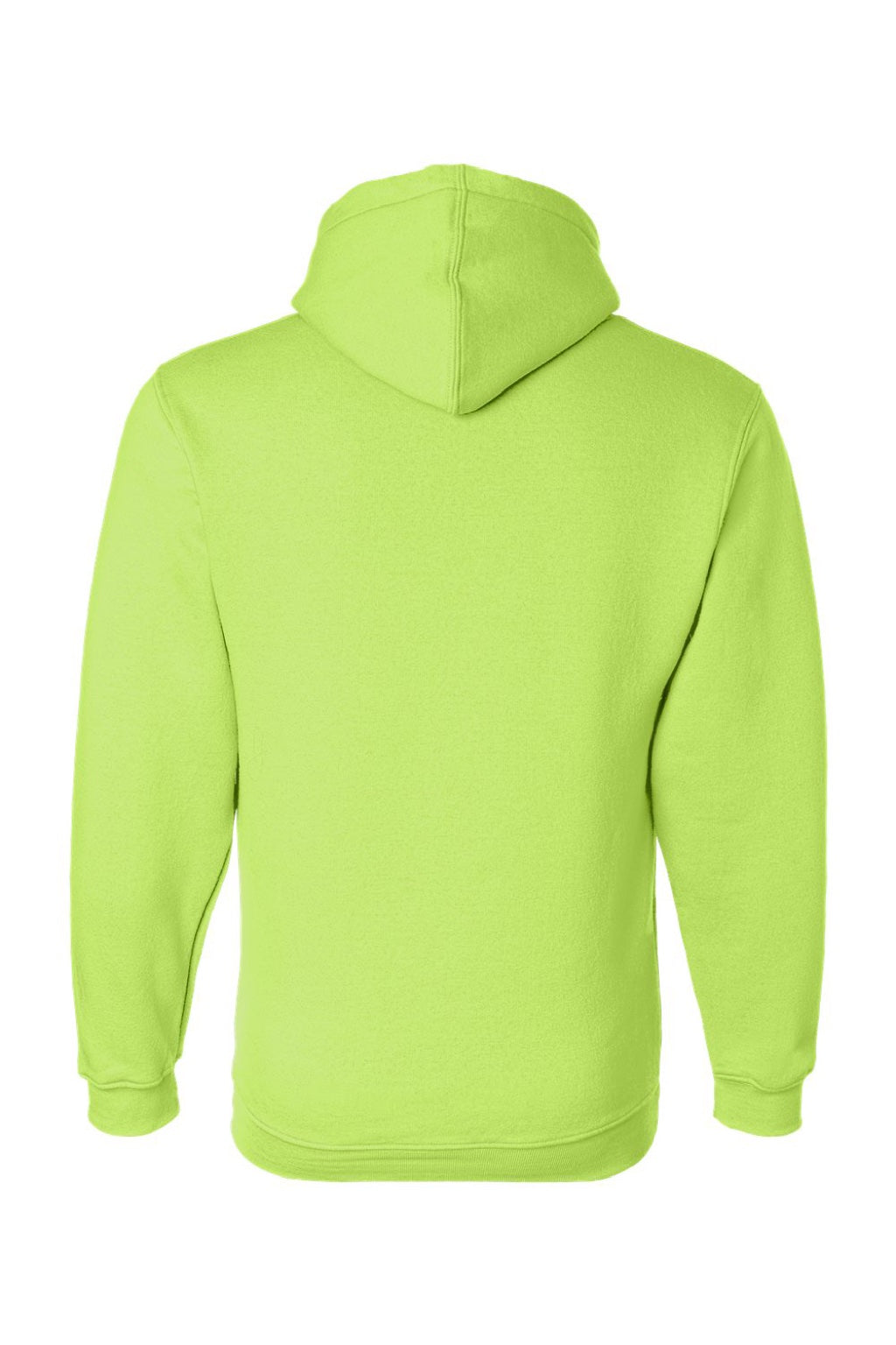 Bayside BA960 Mens USA Made Hooded Sweatshirt Hoodie w/ Pouch Pocket Lime Green Flat Back