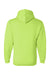 Bayside BA960 Mens USA Made Hooded Sweatshirt Hoodie w/ Pouch Pocket Lime Green Flat Back