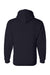 Bayside BA960 Mens USA Made Hooded Sweatshirt Hoodie w/ Pouch Pocket Navy Blue Flat Back