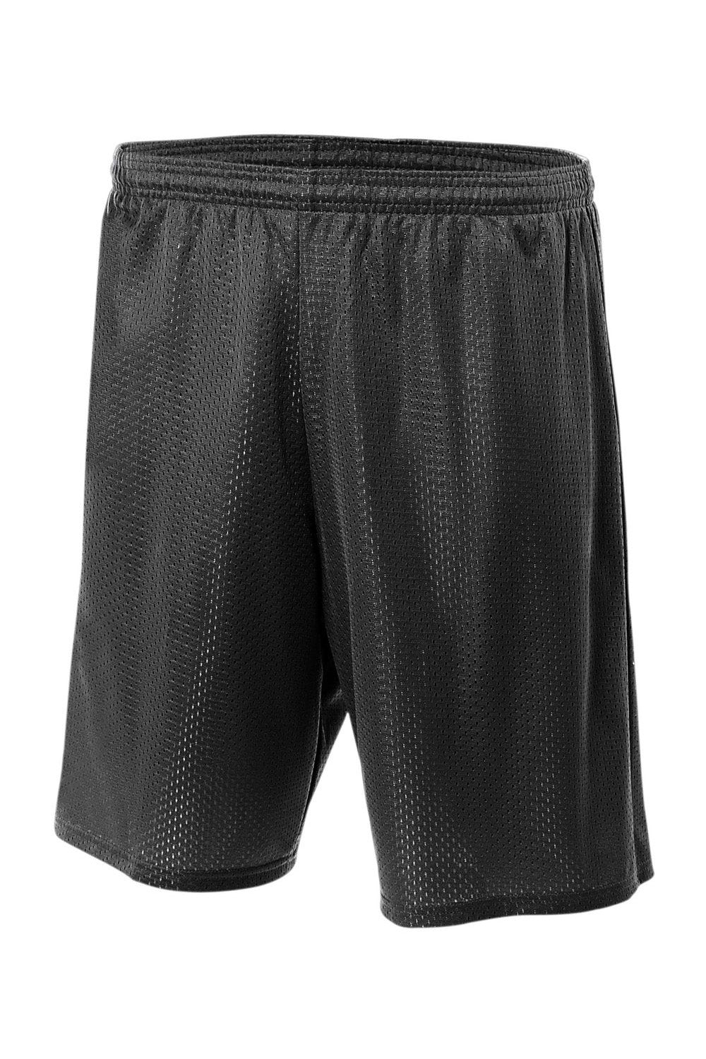 A4 NB5301 Youth Moisture Wicking Mesh Shorts Black Flat Front