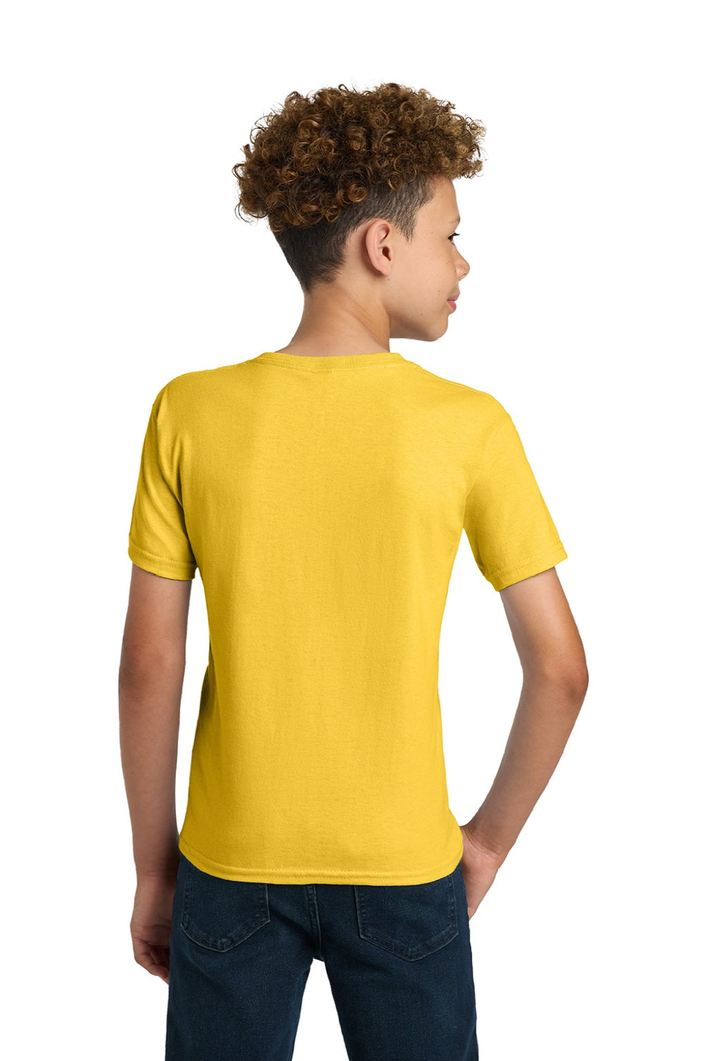 Gildan 2000B Youth Ultra Short Sleeve Crewneck T-Shirt Daisy Yellow Model Back
