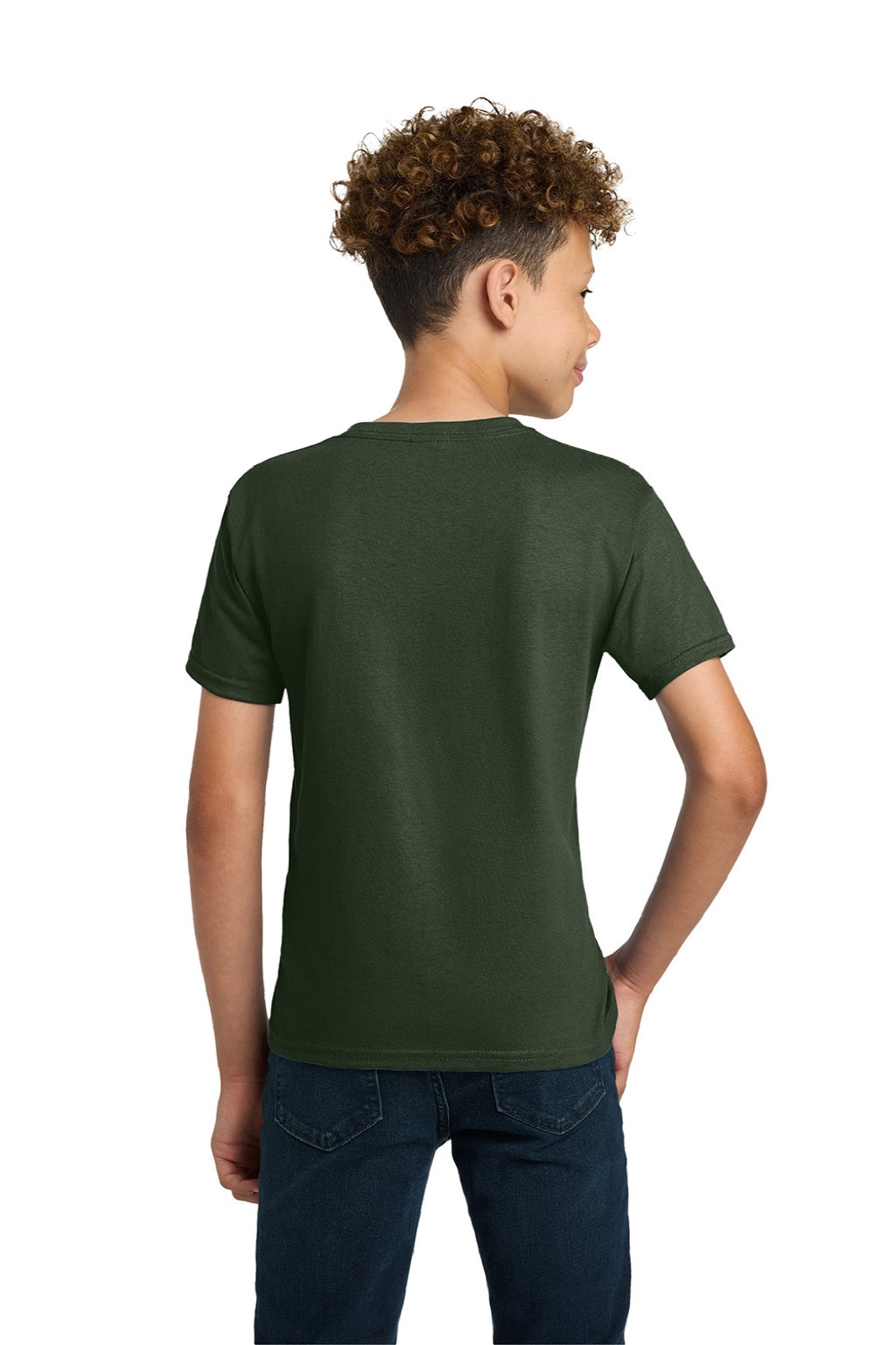 Gildan 2000B Youth Ultra Short Sleeve Crewneck T-Shirt Forest Green Model Back