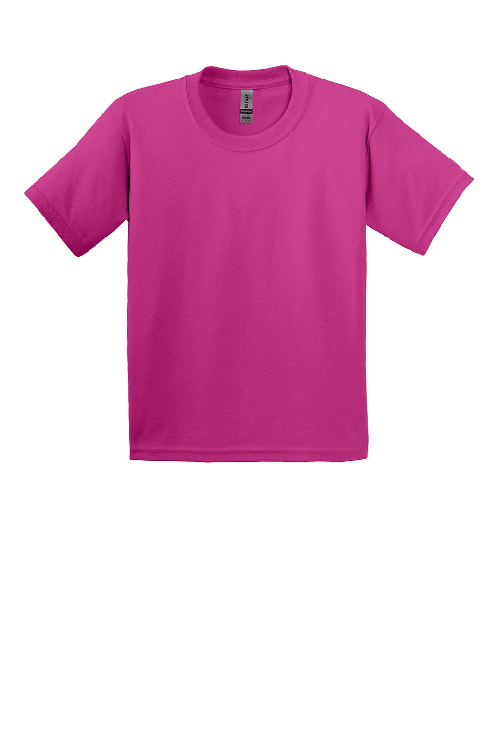 Gildan 2000B Youth Ultra Short Sleeve Crewneck T-Shirt Heliconia Pink Flat Front