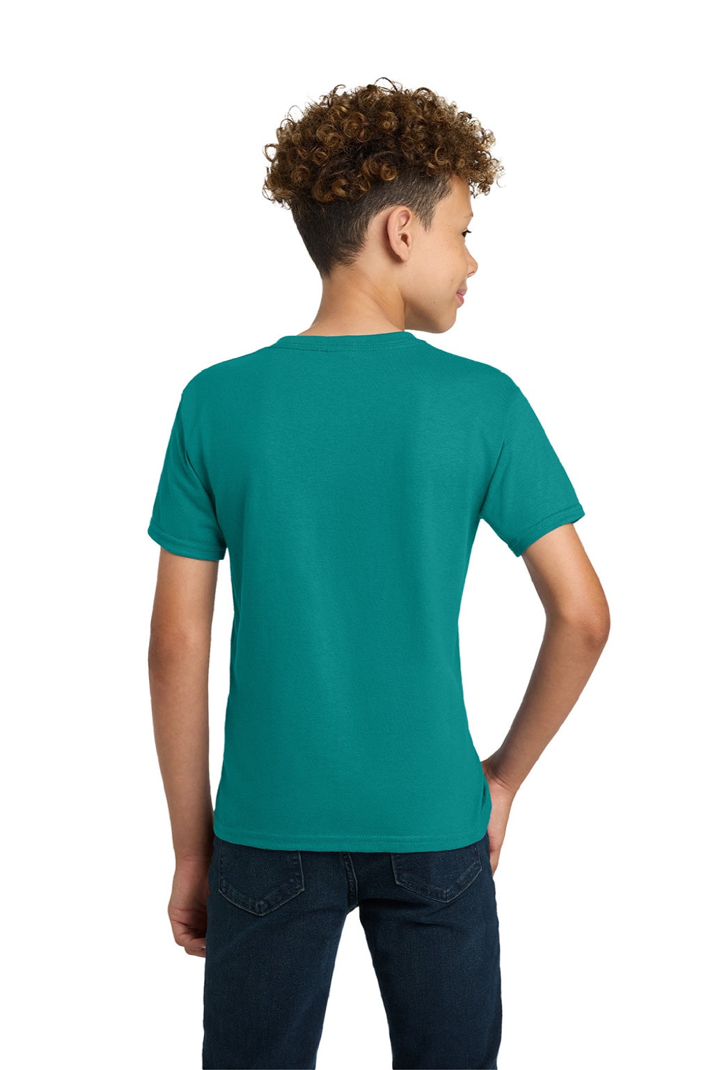 Gildan 2000B Youth Ultra Short Sleeve Crewneck T-Shirt Jade Dome Green Model Back