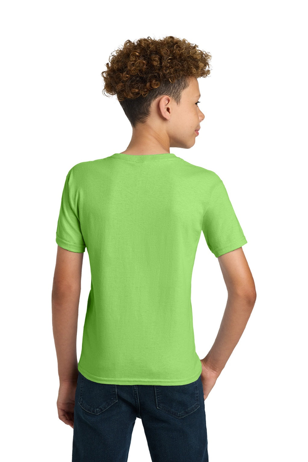 Gildan 2000B Youth Ultra Short Sleeve Crewneck T-Shirt Lime Green Model Back