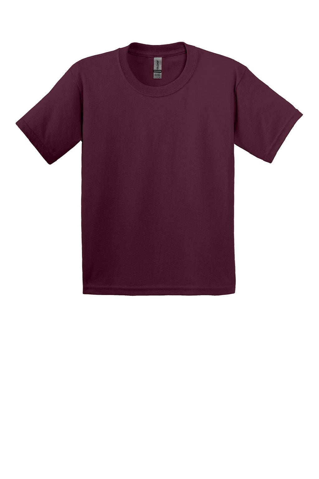 Gildan 2000B Youth Ultra Short Sleeve Crewneck T-Shirt Maroon Flat Front