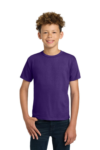 Gildan 2000B Youth Ultra Short Sleeve Crewneck T-Shirt Purple Model Front