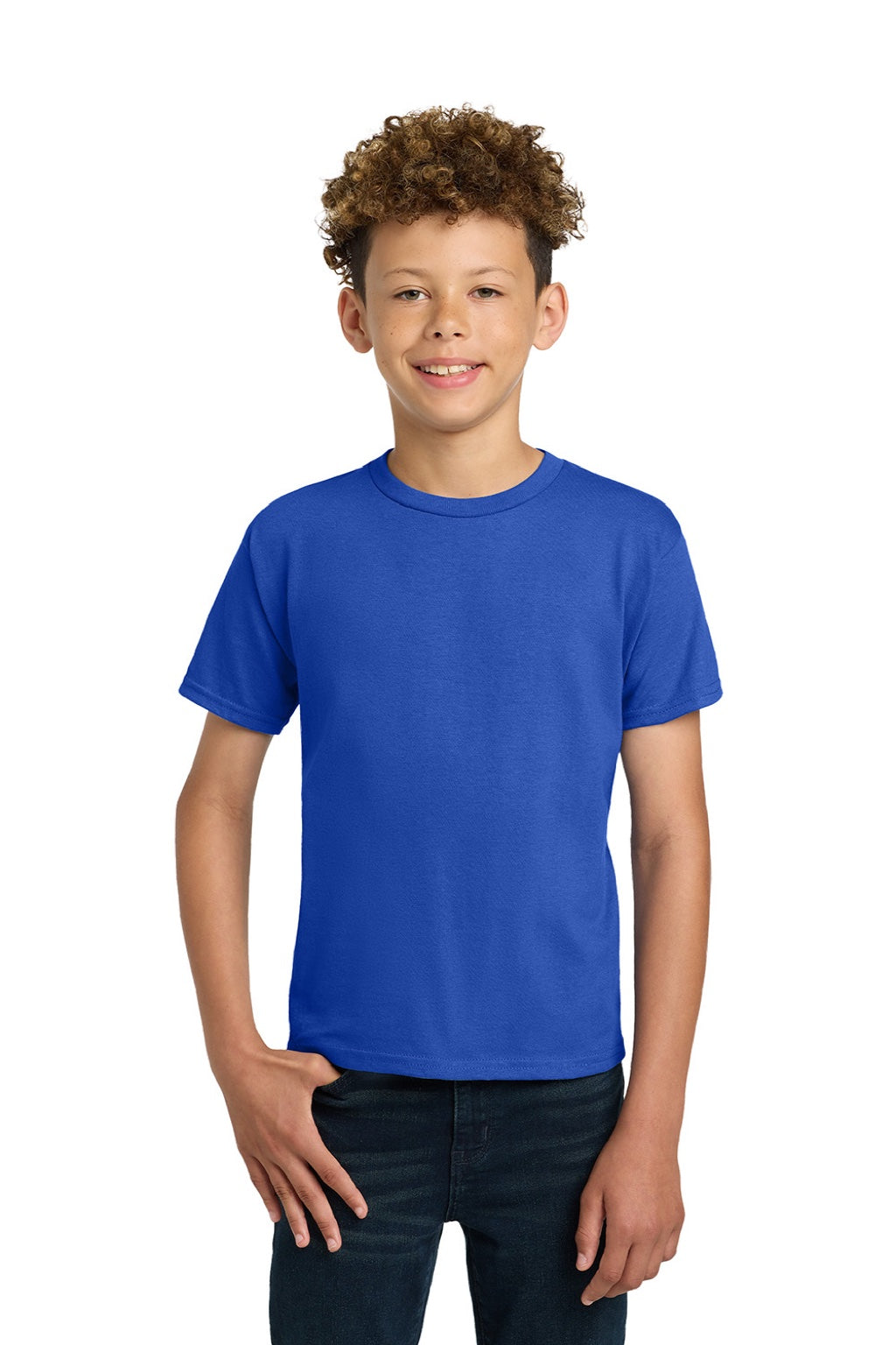 Gildan 2000B Youth Ultra Short Sleeve Crewneck T-Shirt Royal Blue Model Front