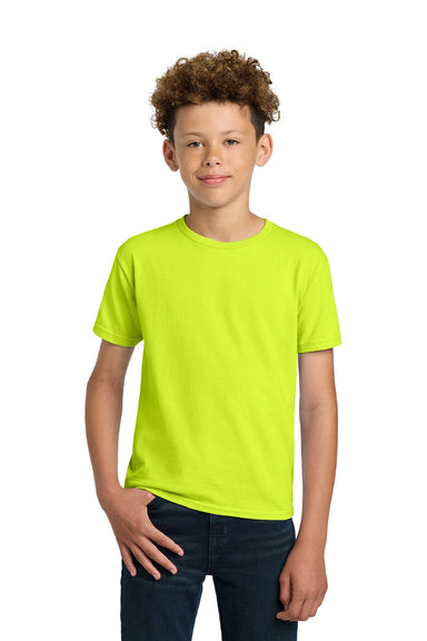 Gildan 2000B Youth Ultra Short Sleeve Crewneck T-Shirt Safety Green Model Front