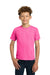 Gildan 2000B Youth Ultra Short Sleeve Crewneck T-Shirt Safety Pink Model Front