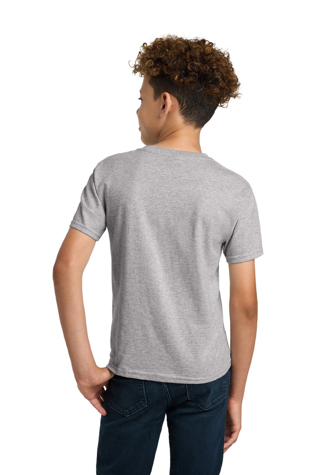 Gildan 2000B Youth Ultra Short Sleeve Crewneck T-Shirt Sport Grey Model Back