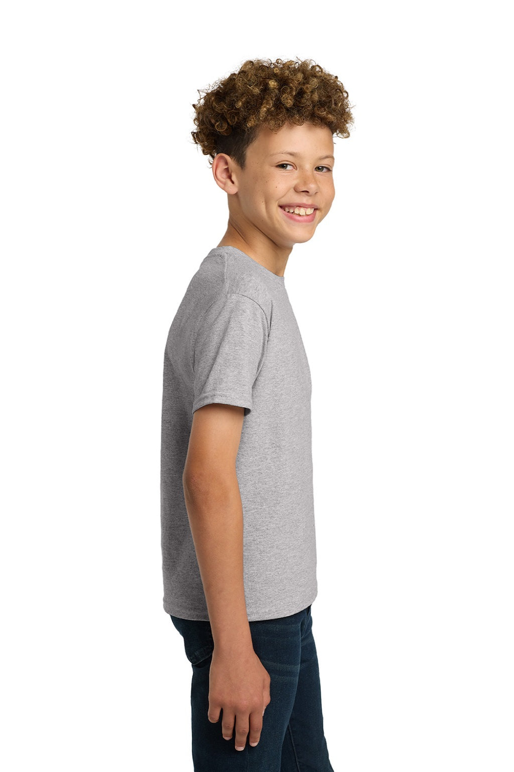 Gildan 2000B Youth Ultra Short Sleeve Crewneck T-Shirt Sport Grey Model Side