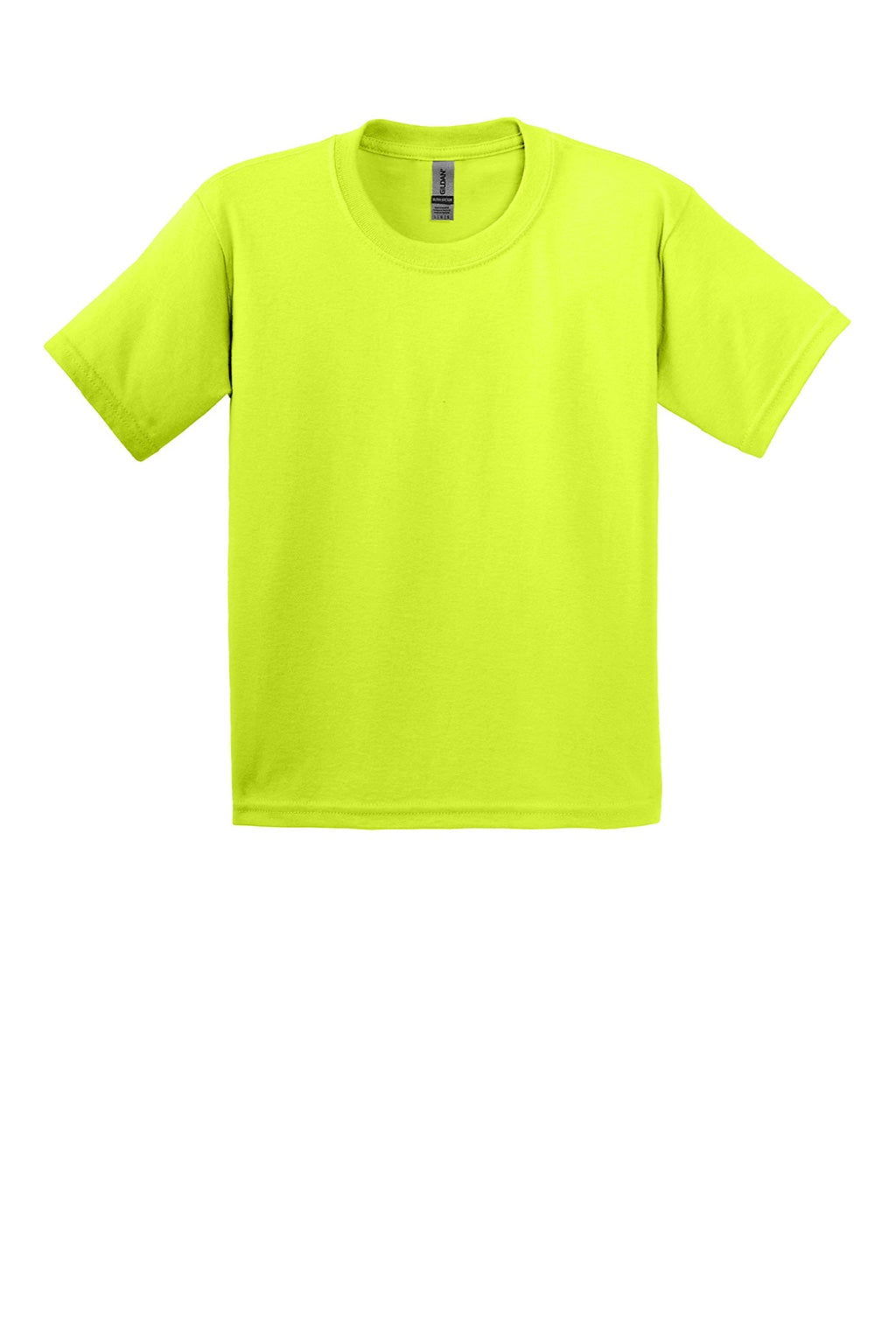 Gildan 2000B Youth Ultra Short Sleeve Crewneck T-Shirt Safety Green Flat Front