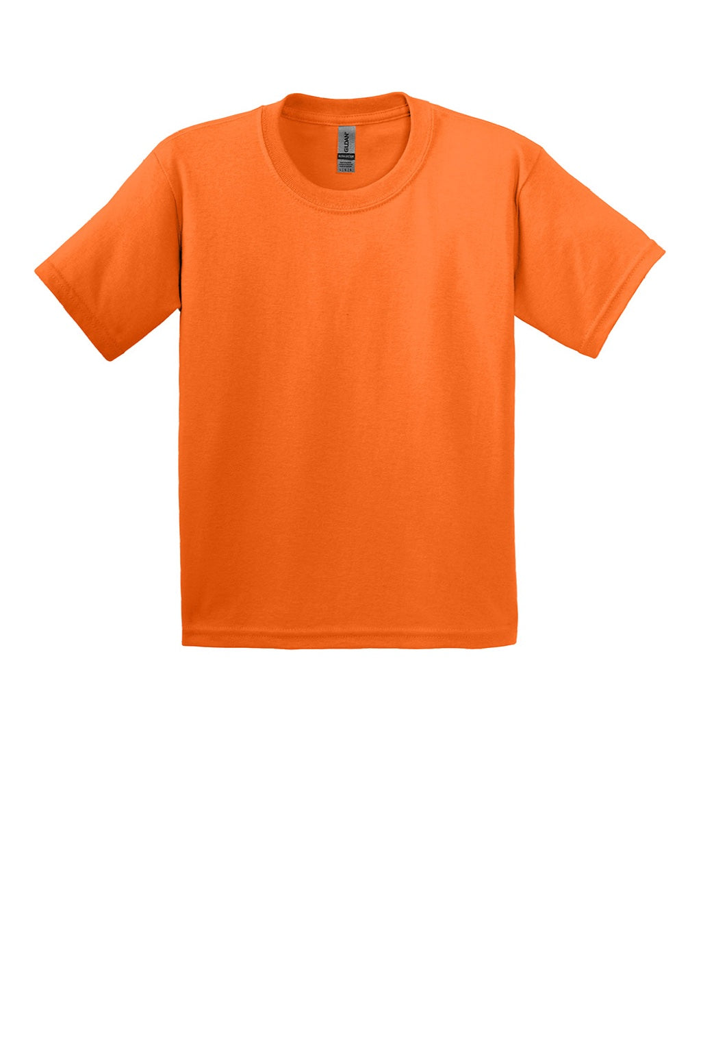 Gildan 2000B Youth Ultra Short Sleeve Crewneck T-Shirt Safety Orange Flat Front