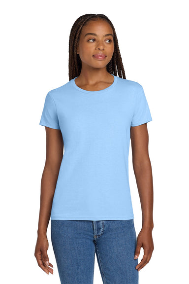 Gildan 2000L Womens Ultra Short Sleeve Crewneck T-Shirt Light Blue Model Front