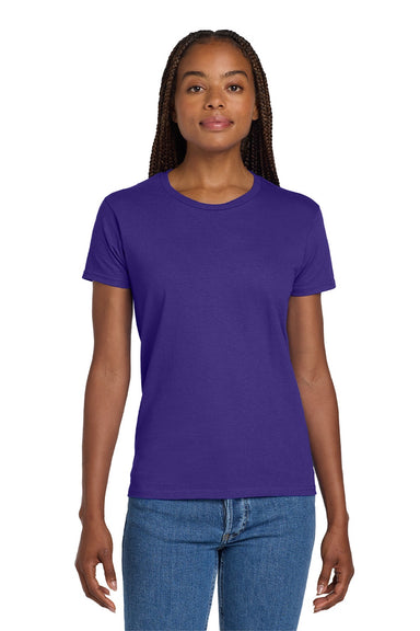 Gildan 2000L Womens Ultra Short Sleeve Crewneck T-Shirt Purple Model Front