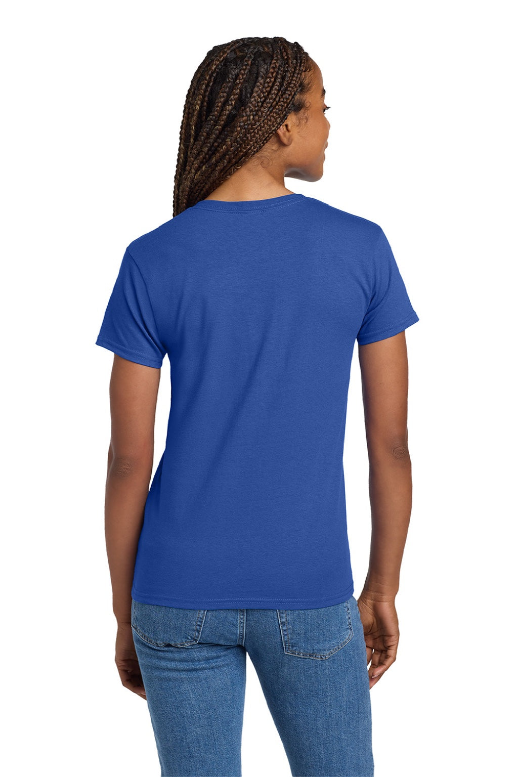 Gildan 2000L Womens Ultra Short Sleeve Crewneck T-Shirt Royal Blue Model Back