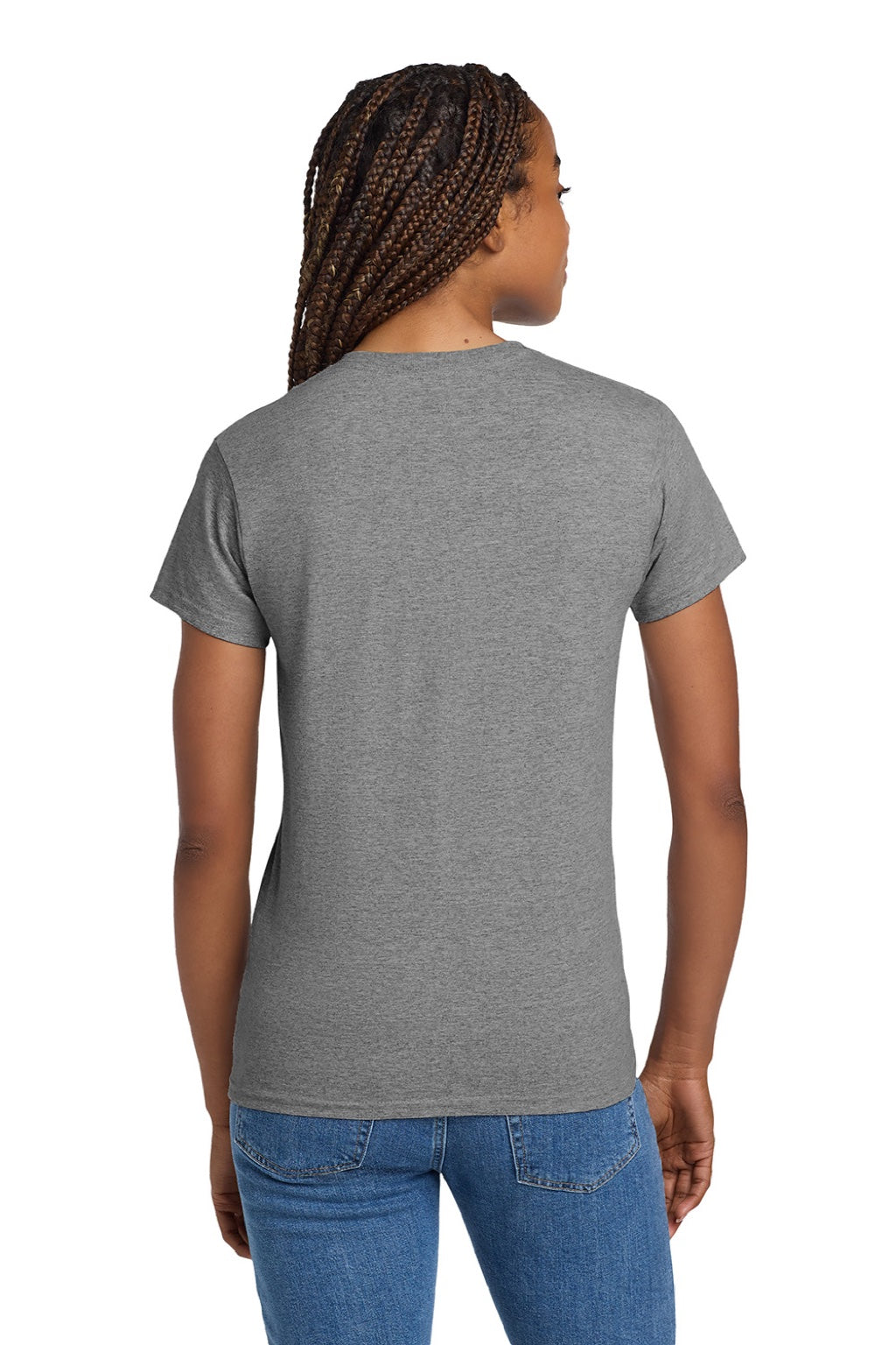 Gildan 2000L Womens Ultra Short Sleeve Crewneck T-Shirt Sport Grey Model Back