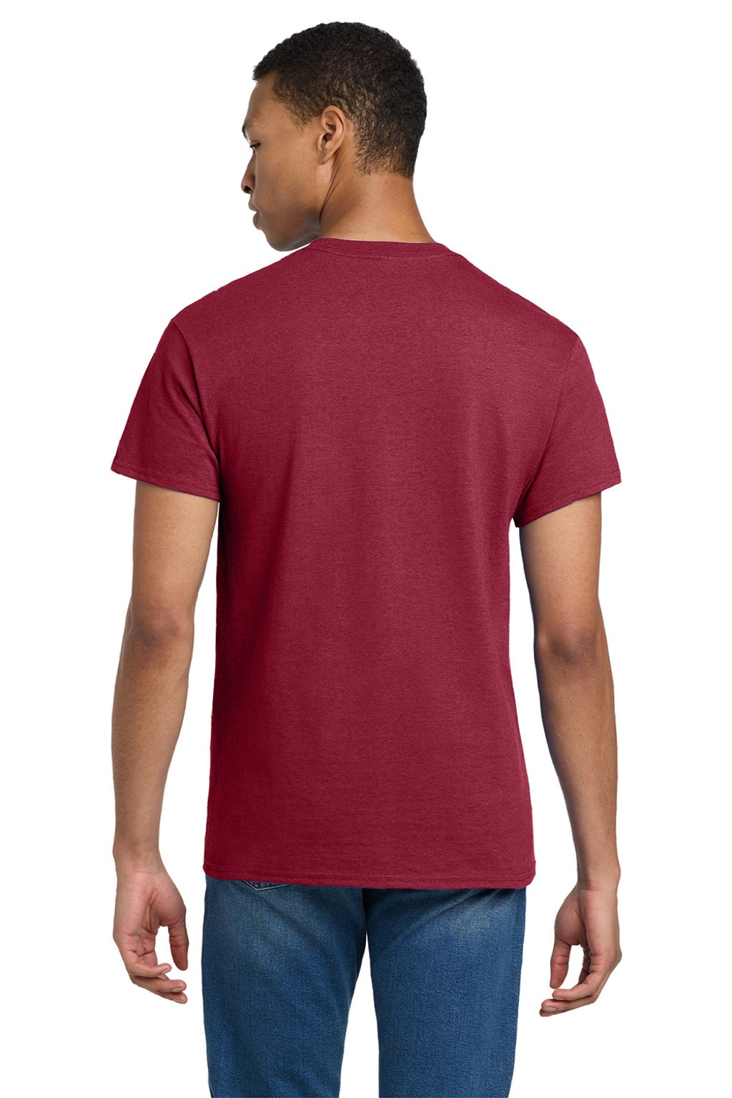 Gildan 2000/2000T Mens Ultra Short Sleeve Crewneck T-Shirt Antique Cherry Red Model Back