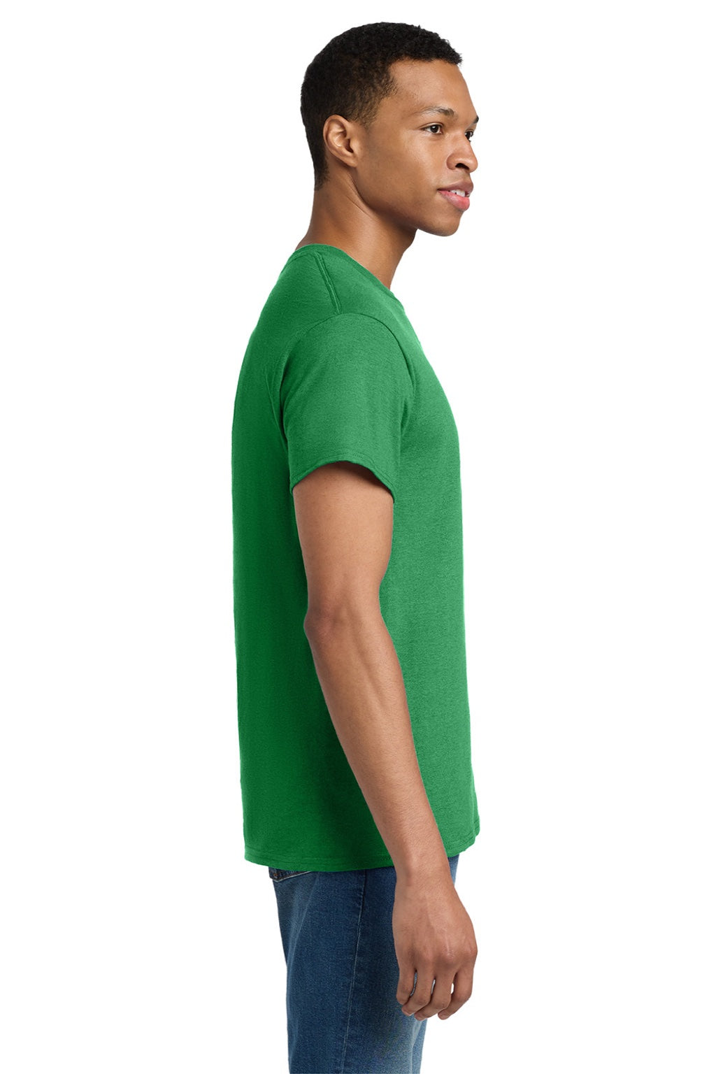 Gildan 2000/2000T Mens Ultra Short Sleeve Crewneck T-Shirt Antique Irish Green Model Side