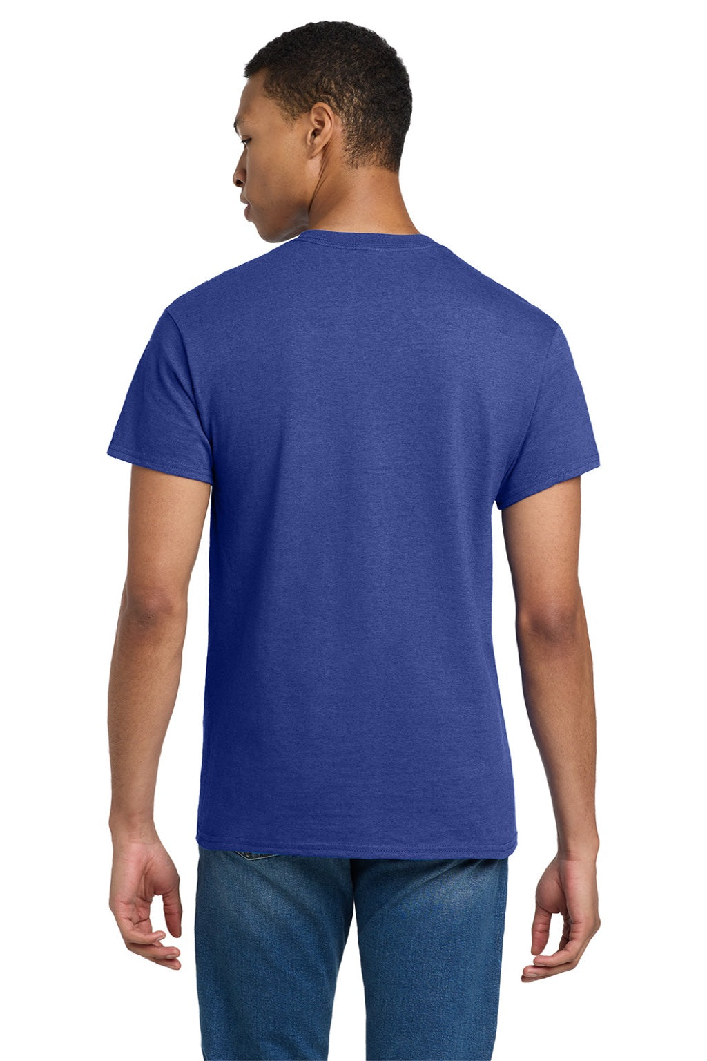 Gildan 2000/2000T Mens Ultra Short Sleeve Crewneck T-Shirt Antique Royal Blue Model Back
