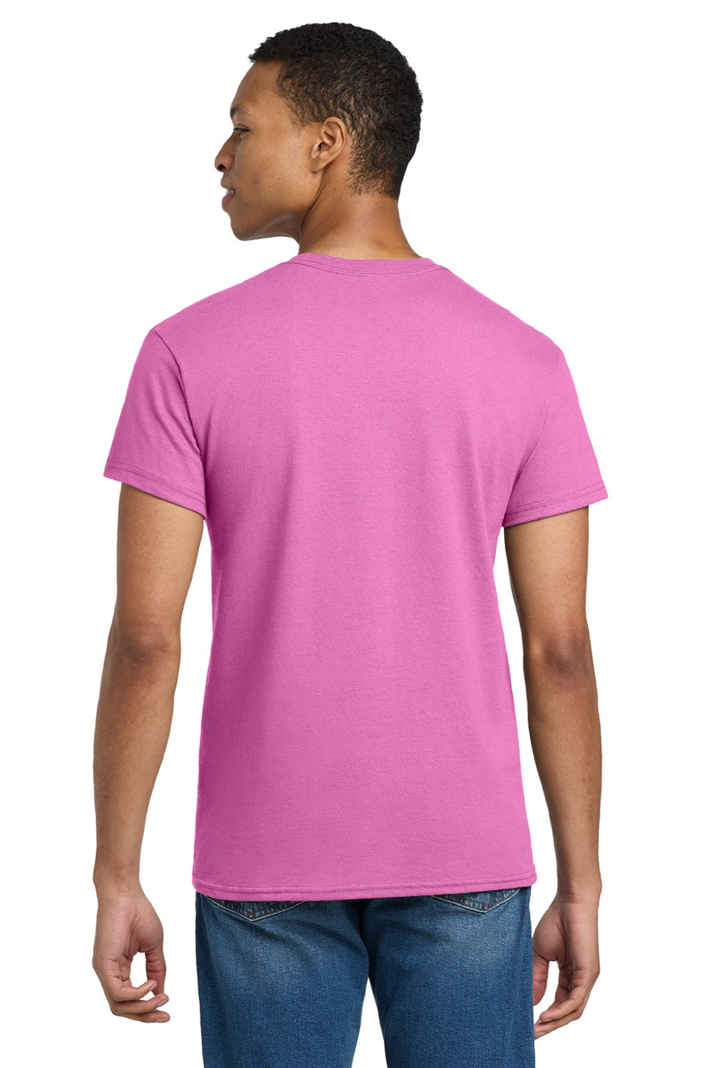 Gildan 2000/2000T Mens Ultra Short Sleeve Crewneck T-Shirt Azalea Pink Model Back