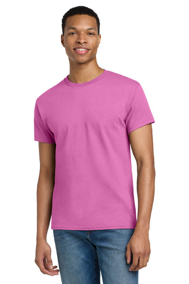 Gildan 2000/2000T Mens Ultra Short Sleeve Crewneck T-Shirt Azalea Pink Model Front