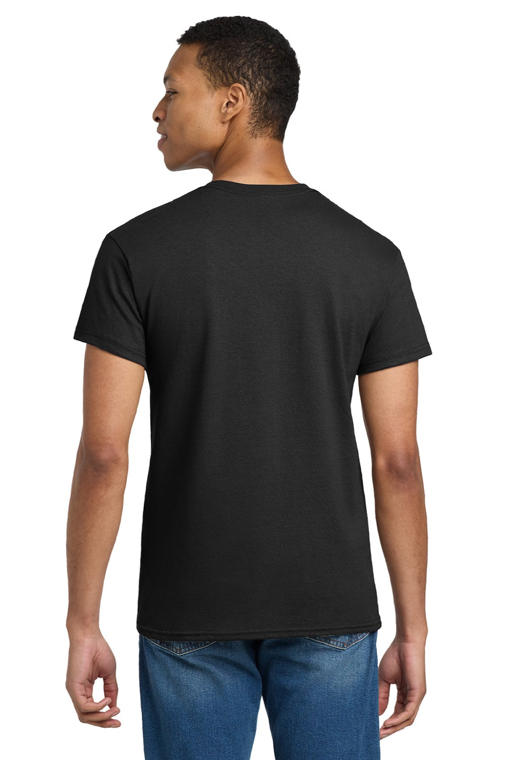 Gildan 2000/2000T Mens Ultra Short Sleeve Crewneck T-Shirt Black Model Back