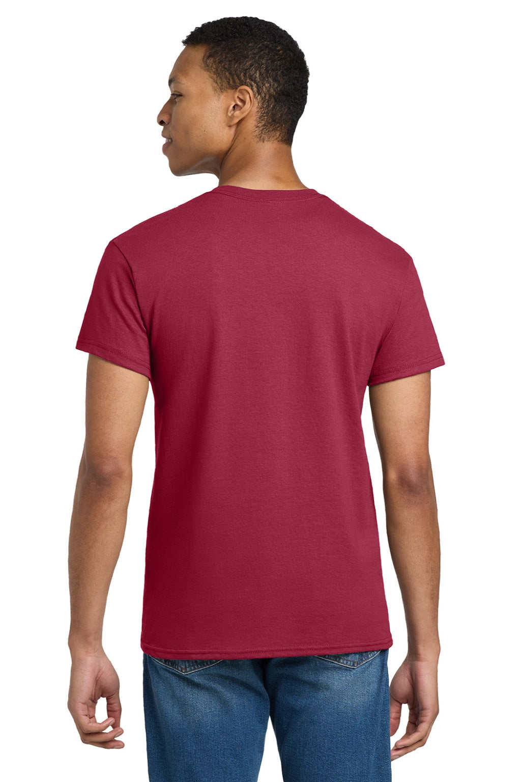Gildan 2000/2000T Mens Ultra Short Sleeve Crewneck T-Shirt Cardinal Red Model Back