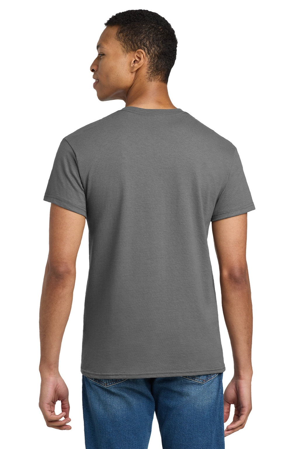 Gildan 2000/2000T Mens Ultra Short Sleeve Crewneck T-Shirt Charcoal Grey Model Back