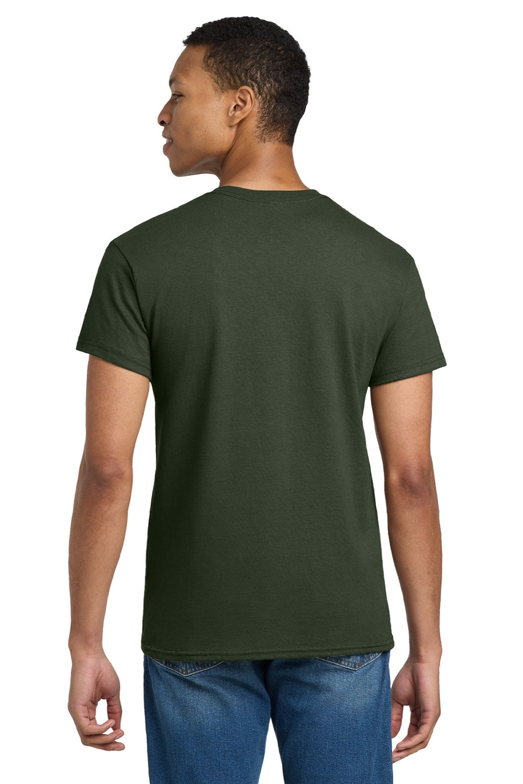 Gildan 2000/2000T Mens Ultra Short Sleeve Crewneck T-Shirt Forest Green Model Back