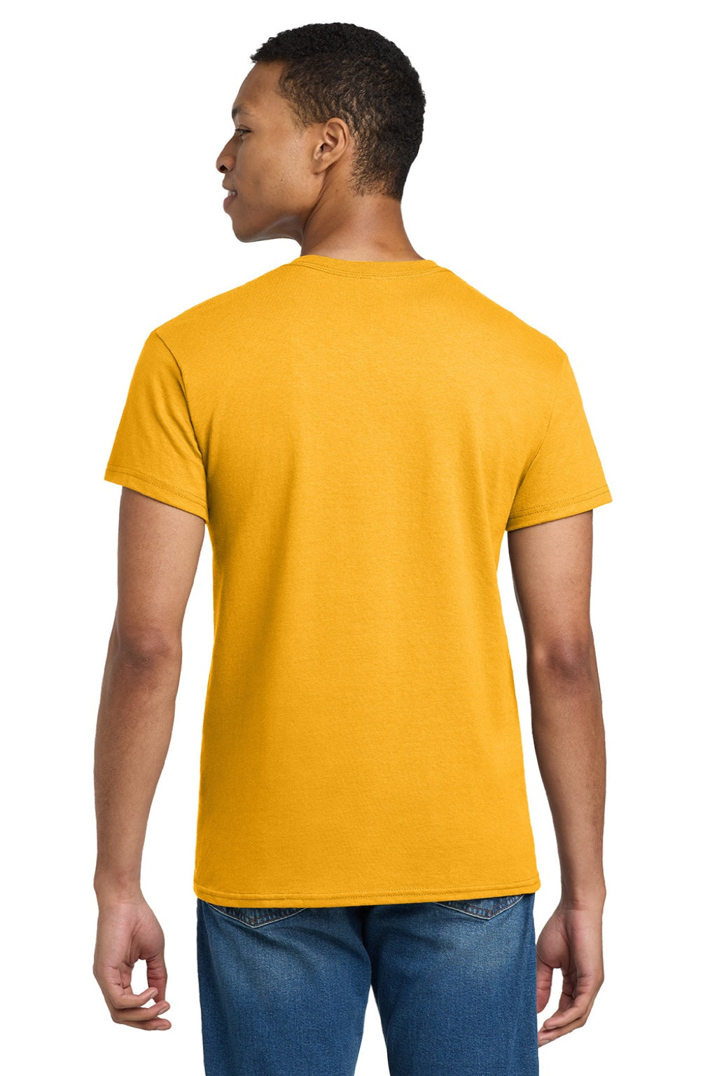Gildan 2000/2000T Mens Ultra Short Sleeve Crewneck T-Shirt Gold Model Back