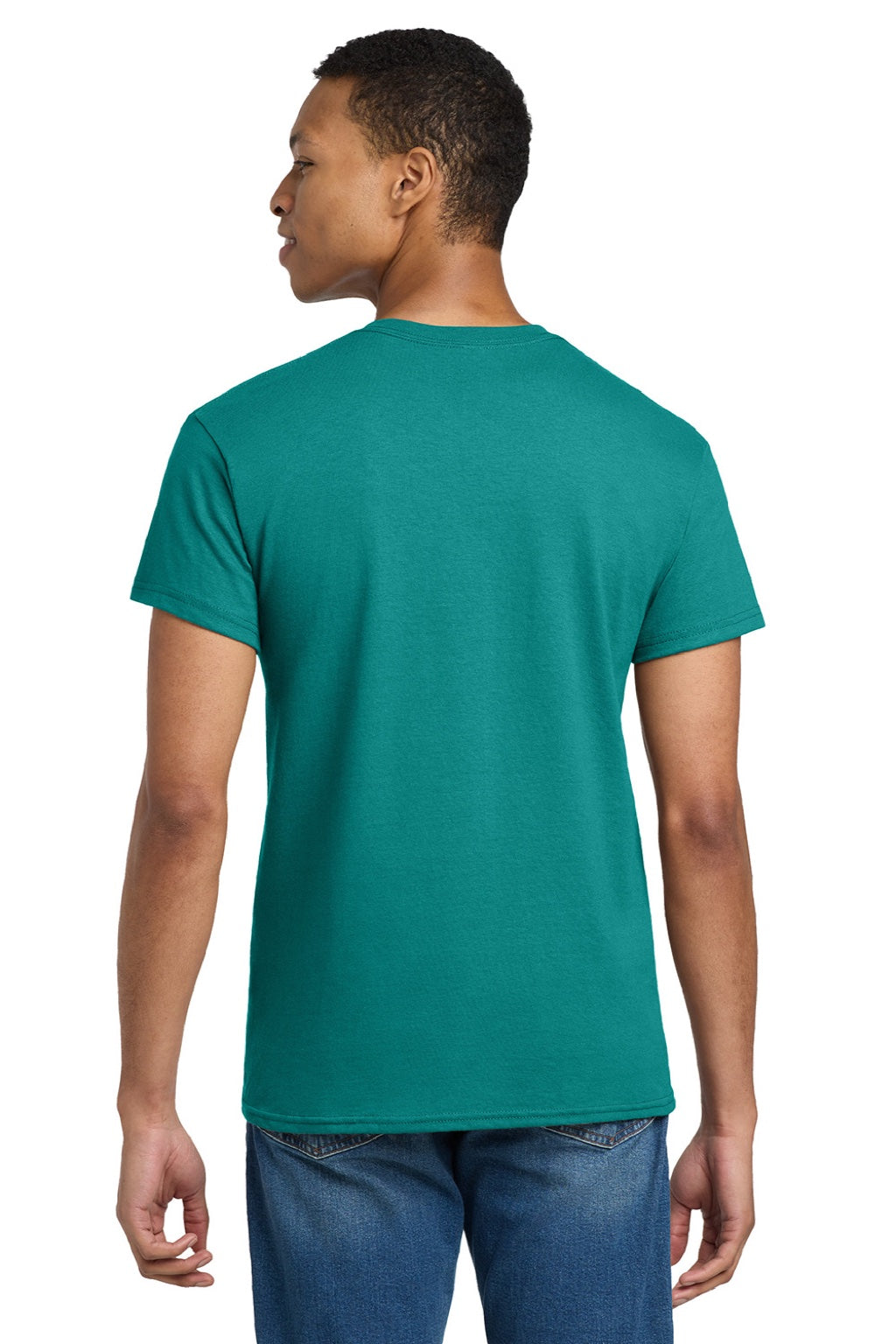 Gildan 2000/2000T Mens Ultra Short Sleeve Crewneck T-Shirt Jade Dome Green Model Back