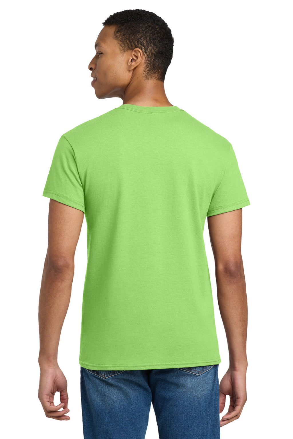 Gildan 2000/2000T Mens Ultra Short Sleeve Crewneck T-Shirt Lime Green Model Back