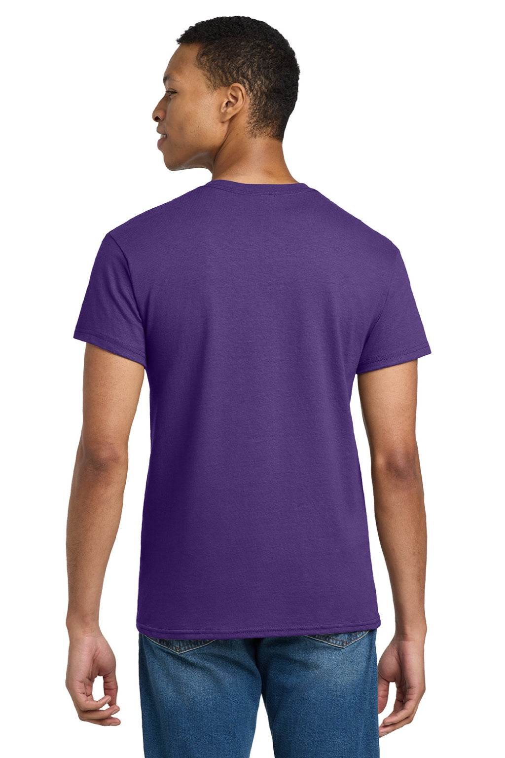 Gildan 2000/2000T Mens Ultra Short Sleeve Crewneck T-Shirt Purple Model Back