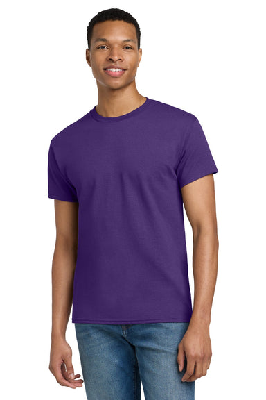 Gildan 2000/2000T Mens Ultra Short Sleeve Crewneck T-Shirt Purple Model Front