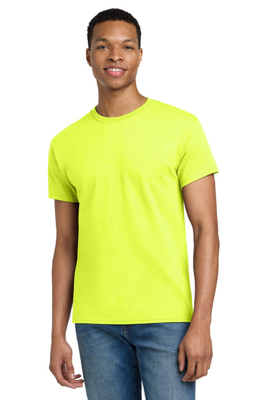Gildan 2000/2000T Mens Ultra Short Sleeve Crewneck T-Shirt Safety Green Model Front