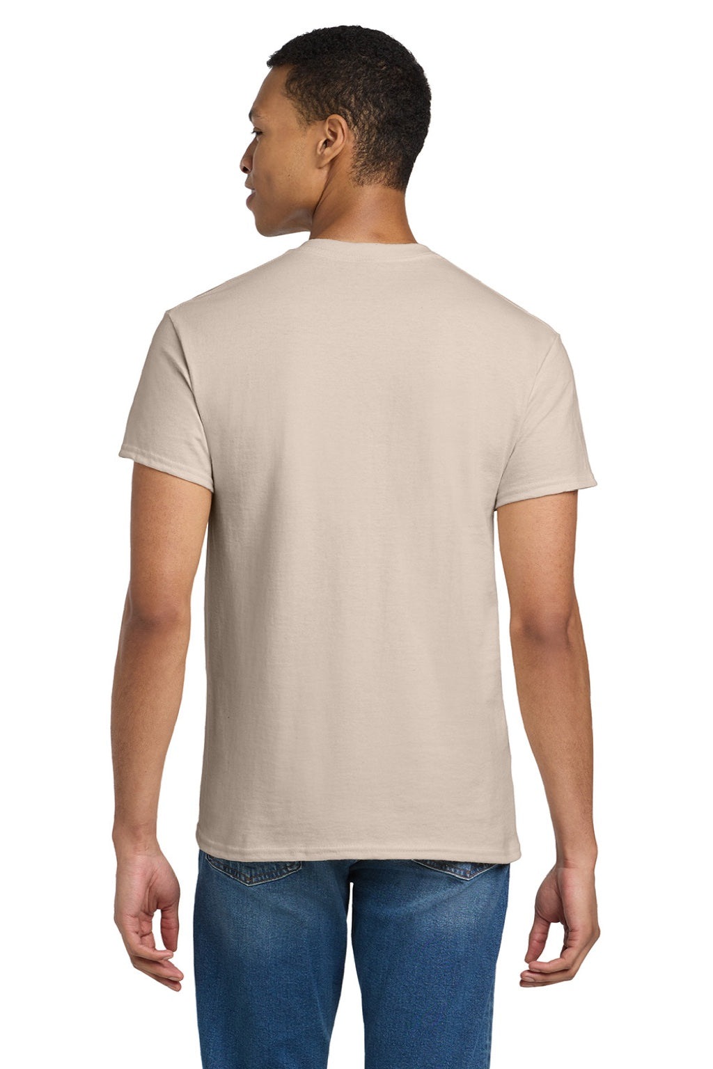 Gildan 2000/2000T Mens Ultra Short Sleeve Crewneck T-Shirt Sand Model Back
