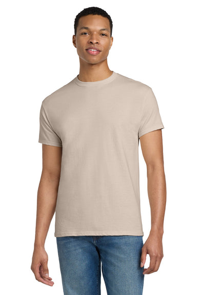 Gildan 2000/2000T Mens Ultra Short Sleeve Crewneck T-Shirt Sand Model Front